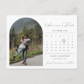 Minimalistisches Foto Save the Date Einladung Postkarte (Vorderseite)