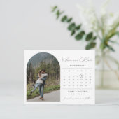 Minimalistisches Foto Save the Date Einladung Postkarte (Stehend Vorderseite)