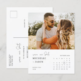 Minimalistisches Foto Save the Date Einladung Postkarte