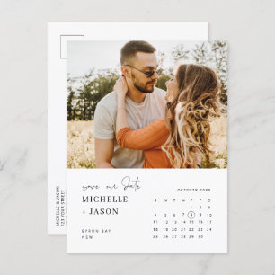 Minimalistisches Foto Save the Date Einladung Postkarte