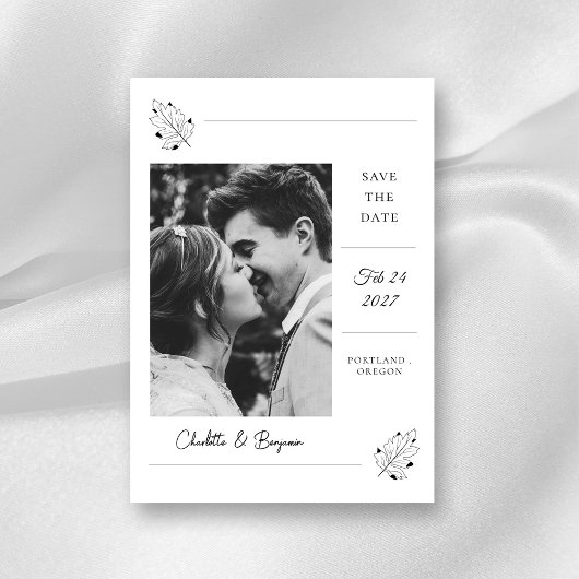 Minimalistisches Foto Save the Date | Elegante Hoc