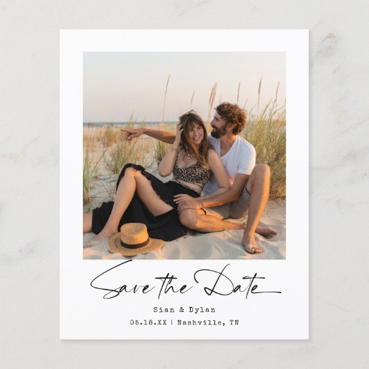 Minimalistisches Foto Save the Date Flyer (Vorne)