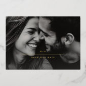MINIMALISTISCHES Foto Save the Date Gold Folieneinladung (Vorderseite)