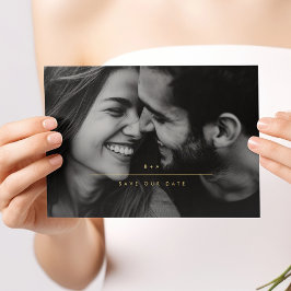 MINIMALISTISCHES Foto Save the Date Gold Folieneinladung