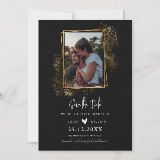 Minimalistisches Foto Save the Date, Moderne Hochz Date (Vorderseite)