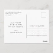 Minimalistisches Foto Save the Date Postkarte (Rückseite)