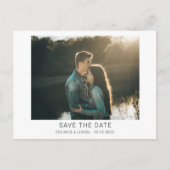 Minimalistisches Foto Save the Date Postkarte (Vorderseite)