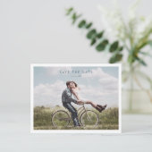 Minimalistisches Foto Save the Date Postkarte (Stehend Vorderseite)