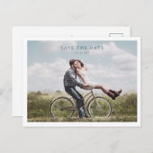 Minimalistisches Foto Save the Date Postkarte (Vorne/Hinten)