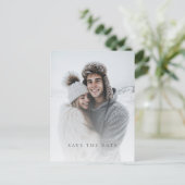 Minimalistisches Foto Save the Date Postkarte (Stehend Vorderseite)