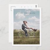 Minimalistisches Foto Save the Date Postkarte (Vorne/Hinten)