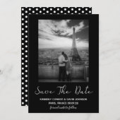 Minimalistisches Foto Save the Date Schwarz und We (Vorne/Hinten)