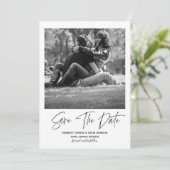 Minimalistisches Foto Save the Date Typografie (Stehend Vorderseite)