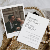 Minimalistisches Foto Schwarz-Weiß-Hochzeit Einladung