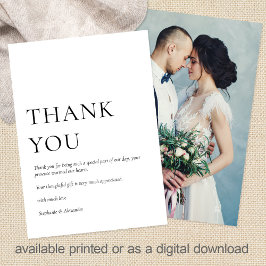 Minimalistisches Foto Schwarz-weiß Hochzeit Vielen Karte