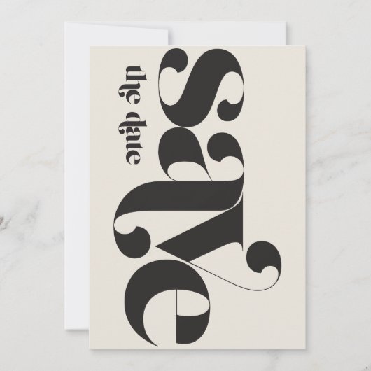 Minimalistisches Foto Schwarze Creme Save The Date (Vorderseite)