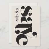 Minimalistisches Foto Schwarze Creme Save The Date (Vorne/Hinten)