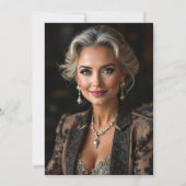 Minimalistisches Foto Schwarzes Gold 40. Geburtsta Einladung (Rückseite)