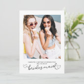 Minimalistisches Foto Script Bridesmaid-Vorschlags (Stehend Vorderseite)
