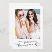 Minimalistisches Foto Script Bridesmaid-Vorschlags (Vorne/Hinten)