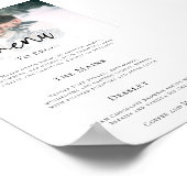 Minimalistisches Foto Script-Hochzeitmenü Poster (Ecke)