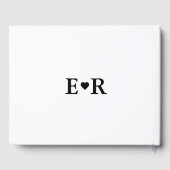 Minimalistisches Foto Script Monogram Wedding Gästebuch (Rückseite)