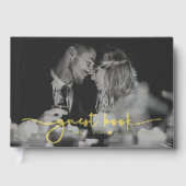 Minimalistisches Foto Script Monogram Wedding Gästebuch (Vorderseite)