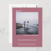 Minimalistisches Foto Simple Dusty Rose Wedding RS Postkarte (Vorne/Hinten)