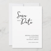 Minimalistisches Foto Skript Hochzeit speichern Si Einladung (Vorderseite)