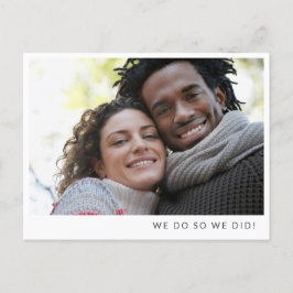 Minimalistisches Foto Spaß - Einfache Message-Elop Ankündigungspostkarte