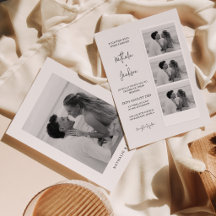 Minimalistisches Foto-Streifen-Script-Hochzeit