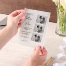 Minimalistisches Foto-Streifen-Script-Hochzeit 