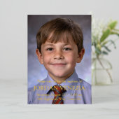 Minimalistisches Foto Taufe Folieneinladung (Stehend vorne)