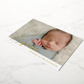 Minimalistisches Foto Taufe Gold Foil Einladung (Gedreht)