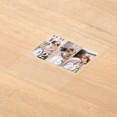 Minimalistisches Foto Taupe Moderne Hochzeit 3 Fot Acryleinladungen (Ablage )