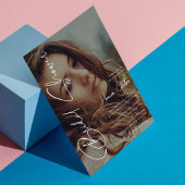 Minimalistisches Foto und kalligrafisches Brautpar Einladung