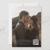 Minimalistisches Foto- und QR-Code Hochzeit in Sch Save The Date (Rückseite)