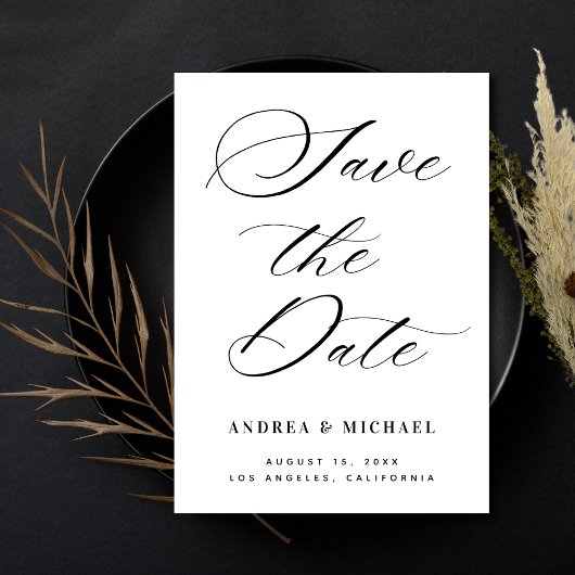 Minimalistisches Foto- und QR-Code Hochzeit in Sch Save The Date