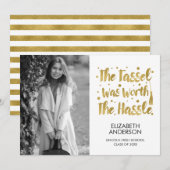 Minimalistisches Foto und Tassel Abschluss Ankündigung (Vorne/Hinten)