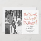 Minimalistisches Foto und Tassel Abschluss Ankündigung (Vorderseite)