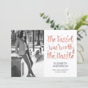 Minimalistisches Foto und Tassel Abschluss Ankündigung