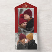 Minimalistisches Foto Wasserfarbe Mistletoe Weihna All In One Einladung (Innen Boden)