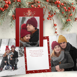 Minimalistisches Foto Wasserfarbe Mistletoe Weihna Dreifach Gefaltete Karte