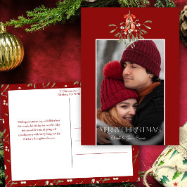 Minimalistisches Foto Wasserfarbe Mistletoe Weihna Feiertagspostkarte