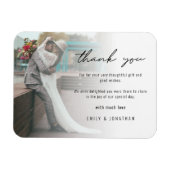 Minimalistisches Foto Wedding Keepake Danke Magnet (Horizontal)