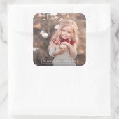 Minimalistisches Foto Weihnachtsaufkleber Quadratischer Aufkleber (Tasche)