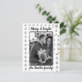 Minimalistisches Foto Weihnachtsbaummuster Feiertagskarte (Stehend Vorderseite)