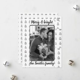 Minimalistisches Foto Weihnachtsbaummuster Feiertagskarte