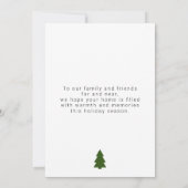 Minimalistisches Foto Weihnachtskarte mit Baumkron Karte (Rückseite)