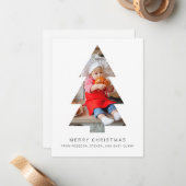 Minimalistisches Foto Weihnachtskarte mit Baumkron Mitteilungskarte (Vorderseite/Rückseite Beispiel)